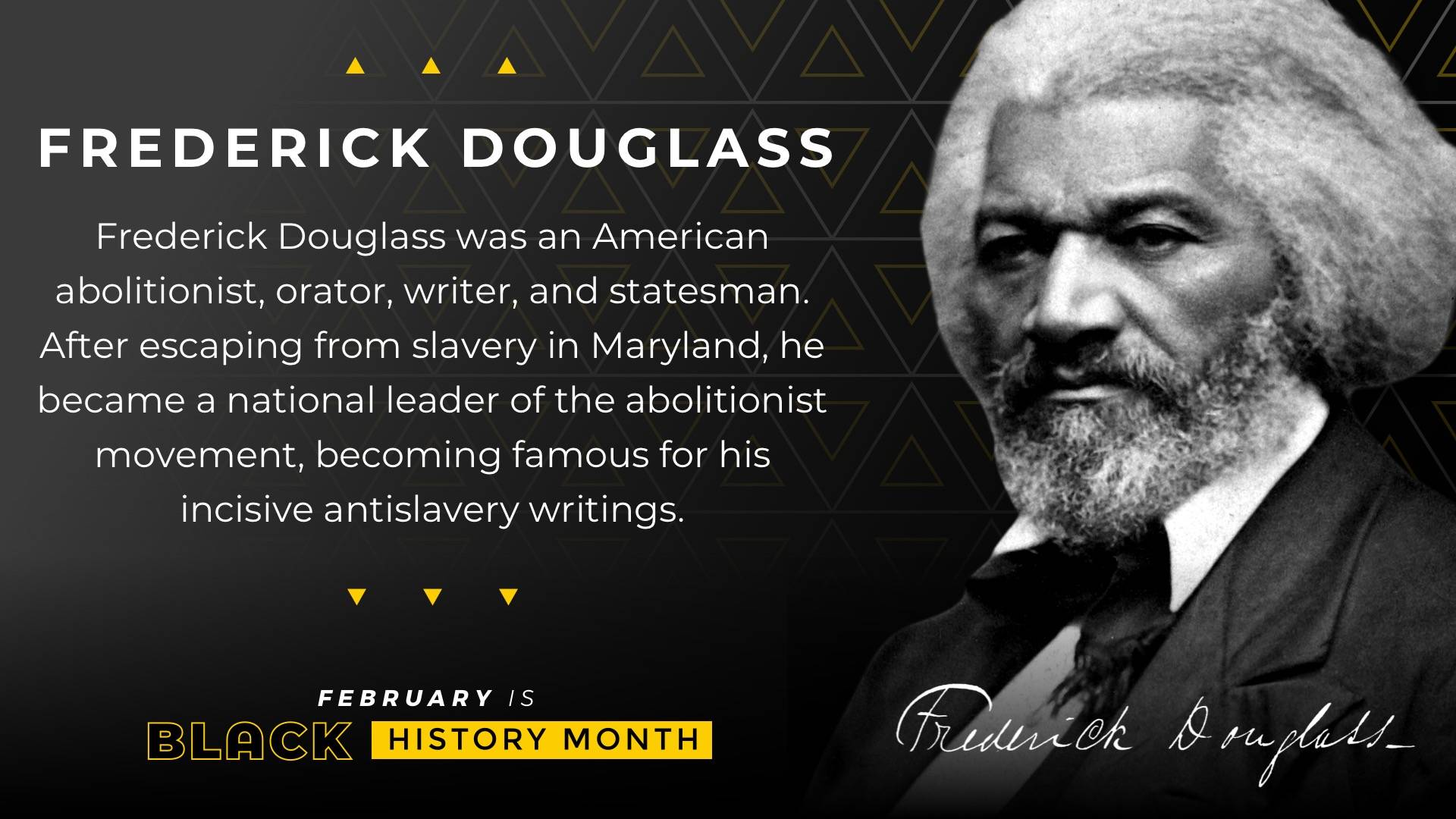 Black History Month Frederick Douglass Digital Signage Template 